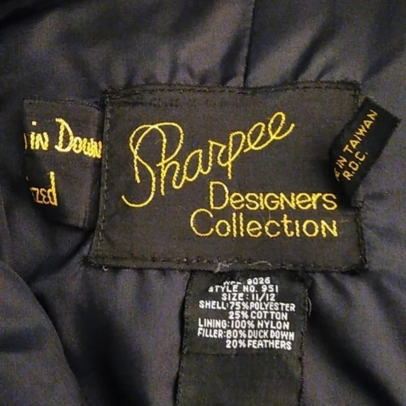 SHARPEE DESIGNER COLLECTION BLACK, DOWN FILLED, 2WAY ZIP, PUFFER COAT 11/12 - Picture 4 of 8